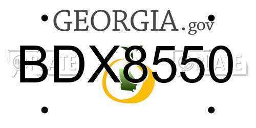 BDX8550 Georgia License Plate