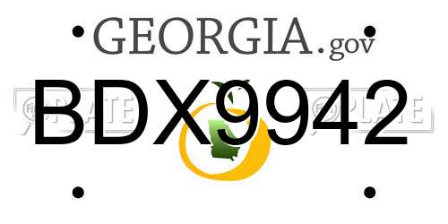 BDX9942 Georgia License Plate