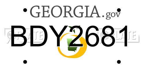 BDY2681 Georgia License Plate