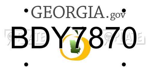 BDY7870 Georgia License Plate