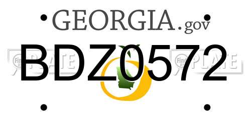 BDZ0572 Georgia License Plate