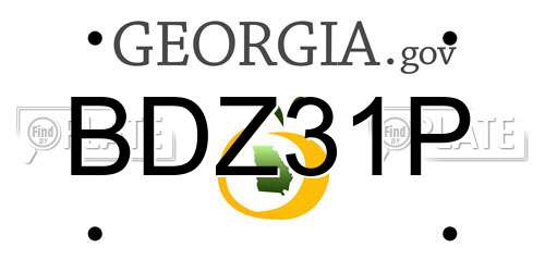 BDZ31P Georgia License Plate