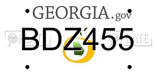 BDZ455 Georgia License Plate
