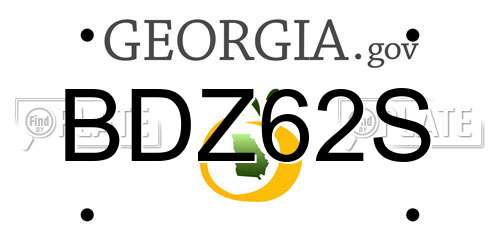 BDZ62S Georgia License Plate