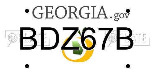 BDZ67B Georgia License Plate