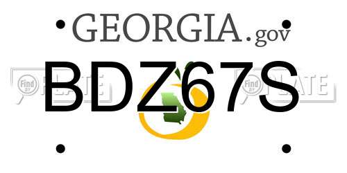 BDZ67S Georgia License Plate