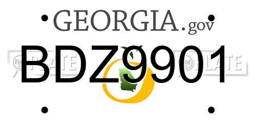 BDZ9901 Georgia License Plate