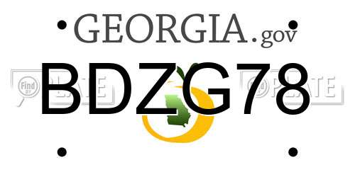 BDZG78 Georgia License Plate