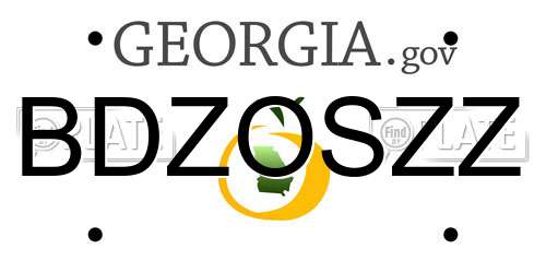 BDZOSZZ Georgia License Plate