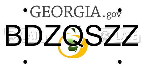BDZQSZZ Georgia License Plate
