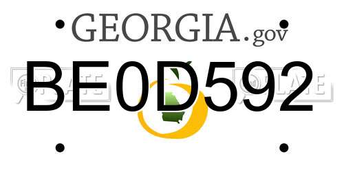BE0D592 Georgia License Plate