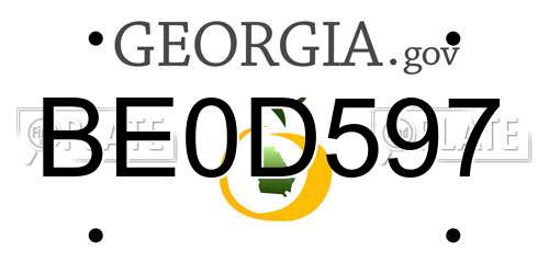 BE0D597 Georgia License Plate