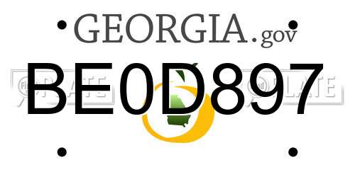 BE0D897 Georgia License Plate
