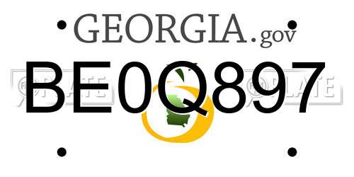 BE0Q897 Georgia License Plate