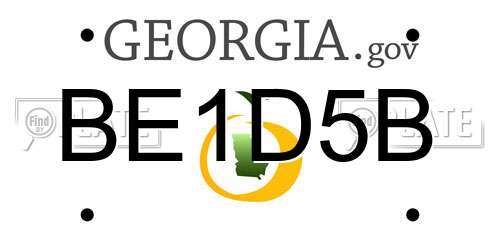 BE1D5B Georgia License Plate
