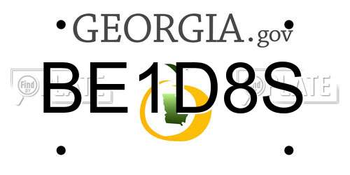 BE1D8S Georgia License Plate
