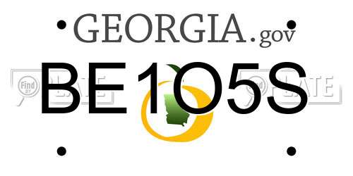 BE1O5S Georgia License Plate
