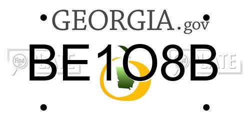 BE1O8B Georgia License Plate