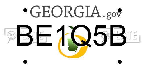 BE1Q5B Georgia License Plate