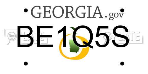 BE1Q5S Georgia License Plate
