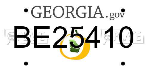 BE25410 Georgia License Plate
