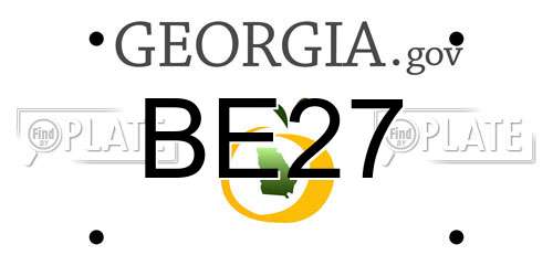 BE27 Georgia License Plate