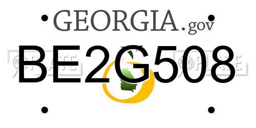 BE2G508 Georgia License Plate