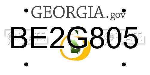 BE2G805 Georgia License Plate
