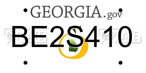 BE2S410 Georgia License Plate