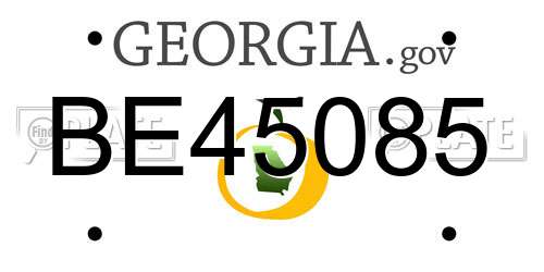 BE45085 Georgia License Plate