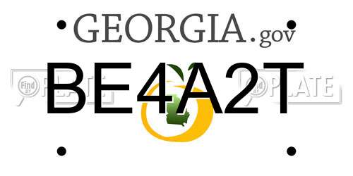 BE4A2T Georgia License Plate