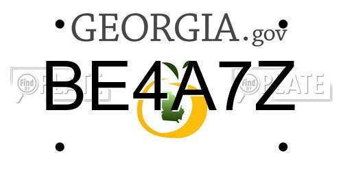 BE4A7Z Georgia License Plate