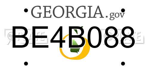BE4B088 Georgia License Plate