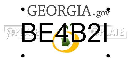 BE4B2I Georgia License Plate