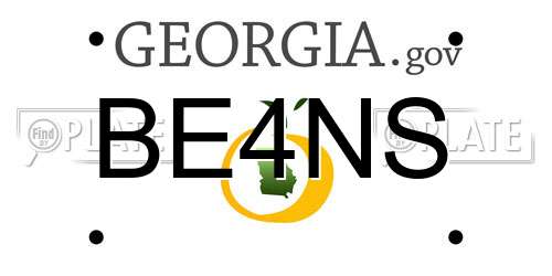 BE4NS Georgia License Plate