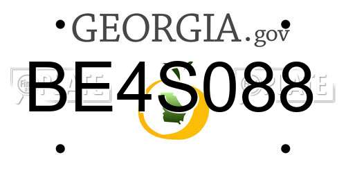 BE4S088 Georgia License Plate