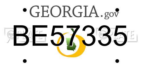 BE57335 Georgia License Plate