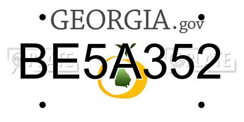 BE5A352 Georgia License Plate