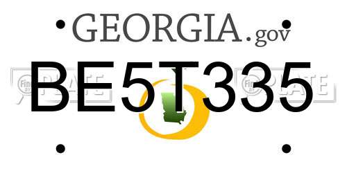 BE5T335 Georgia License Plate
