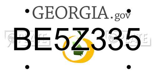BE5Z335 Georgia License Plate