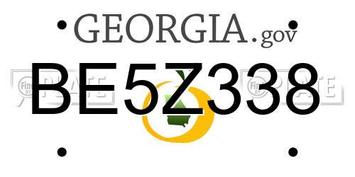 BE5Z338 Georgia License Plate
