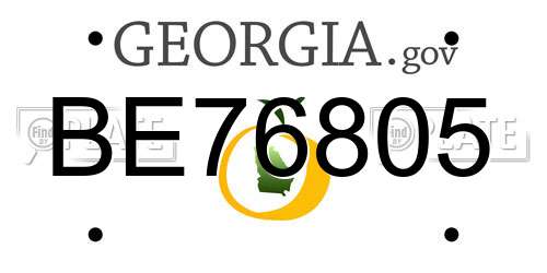 BE76805 Georgia License Plate