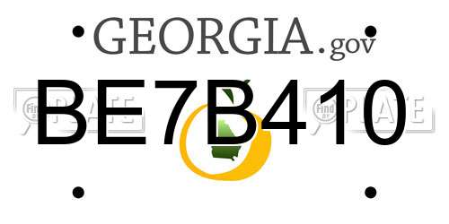 BE7B410 Georgia License Plate