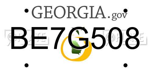 BE7G508 Georgia License Plate