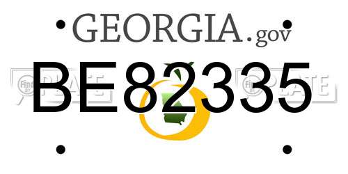 BE82335 Georgia License Plate