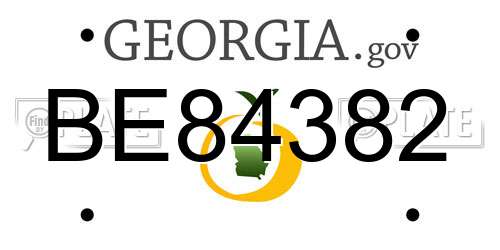 BE84382 Georgia License Plate