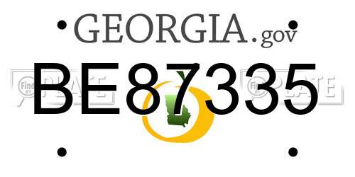BE87335 Georgia License Plate