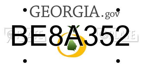 BE8A352 Georgia License Plate