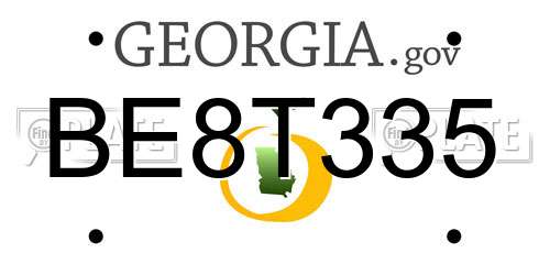BE8T335 Georgia License Plate