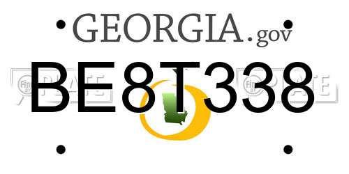 BE8T338 Georgia License Plate